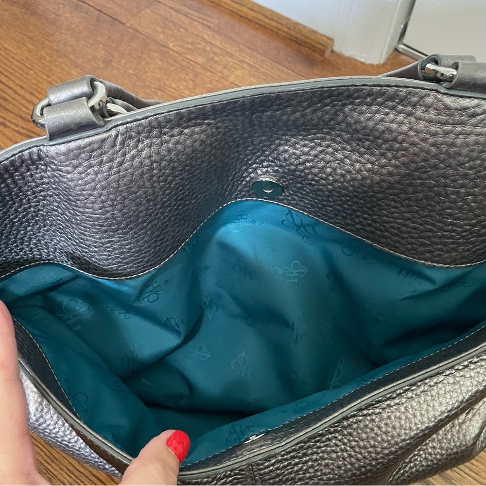 Cole Haan Metallic Silver Double Strap Handbag - Picture 13 of 16
